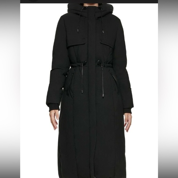 Cole Haan Women's Hooded Black Long Puffer Coat Size XXL NWT - Picture 3 of 4